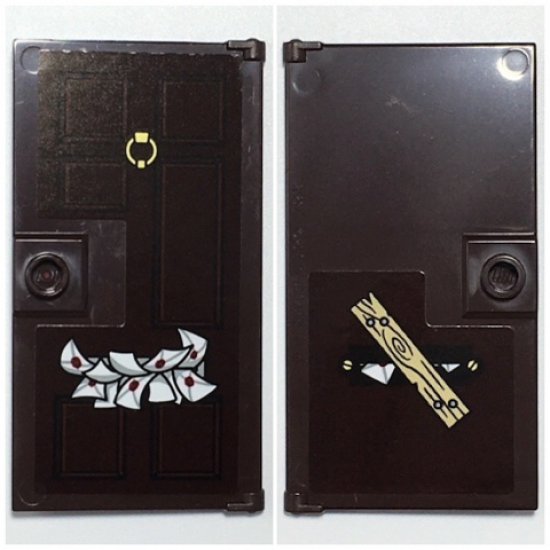 Door 1 x 4 x 6 with Stud Handle with Letters in Mail Slot and Nailed Board with Wood Grain on Back Pattern (Stickers) - Set 75968