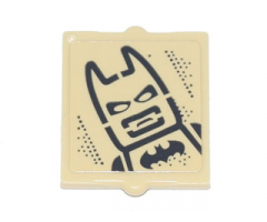 Glass for Window 1 x 2 x 2 with Batman with Black Batman Logo Pattern (Sticker) - Set 70840