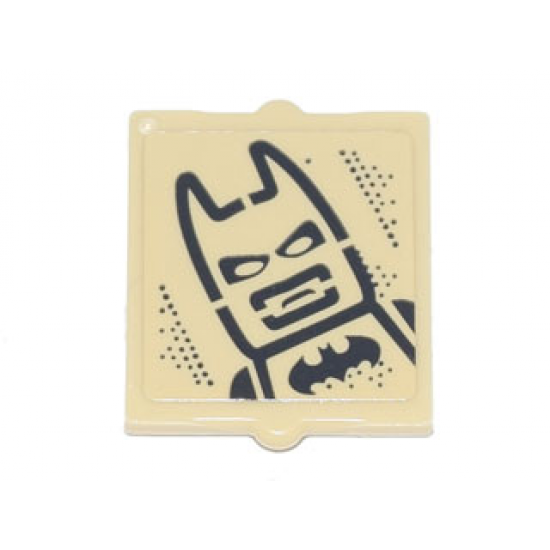 Glass for Window 1 x 2 x 2 with Batman with Black Batman Logo Pattern (Sticker) - Set 70840