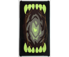 Glass for Window 1 x 4 x 6 with Open Mouth with Yellowish Green Sharp Teeth, Medium Nougat Cobwebs Pattern Model Right Side (Sticker) - Set 70425