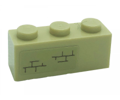 Brick 1 x 3 with Bricks Pattern Model Left Side (Sticker) - Set 71043