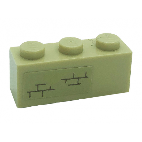 Brick 1 x 3 with Bricks Pattern Model Left Side (Sticker) - Set 71043
