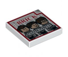 Tile 2 x 2 with 'BRICK' and 'GHOSTBUSTERS' Pattern