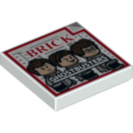 Tile 2 x 2 with 'BRICK' and 'GHOSTBUSTERS' Pattern