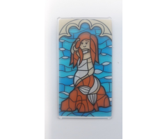 Glass for Window 1 x 4 x 6 with Stained Glass Mermaid Sitting on Rock Pattern (Sticker) - Set 75948