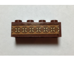 Brick 2 x 4 with Reddish Brown, Tan and Nougat Polynesian Design Pattern (Sticker) - Set 41150