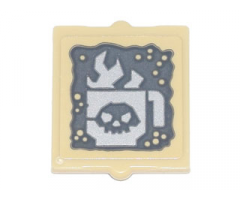Glass for Window 1 x 2 x 2 with Coffee Cup with Skull and Steam Pattern (Sticker) - Set 70840