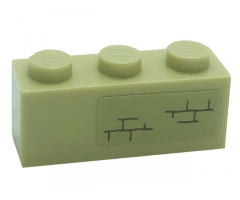 Brick 1 x 3 with Bricks Pattern Model Right Side (Sticker) - Set 71043