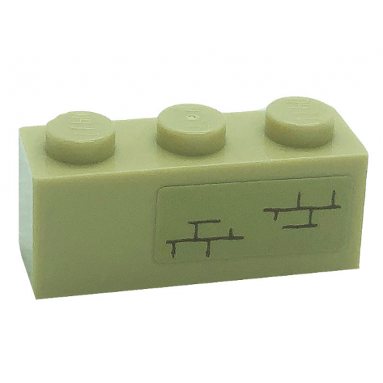 Brick 1 x 3 with Bricks Pattern Model Right Side (Sticker) - Set 71043