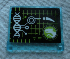 Glass for Window 1 x 4 x 3 - Opening with Black Screen with DNA Double Helix and Jurassic World Logo Pattern (Sticker) - Set 75930