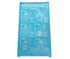 Glass for Window 1 x 4 x 6 with Iron Man Armors 'HOUSE PARTY PROTOCOL STATUS: STANDBY...' Pattern (Sticker) - Set 76125