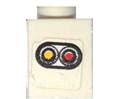 Brick 1 x 1 with Taillight Pattern Model Left Side (Sticker) - Set 8155