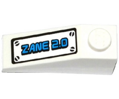 Slope 33 3 x 1 with Hatch with 'ZANE 2.0' and 4 Screws Pattern (Sticker) - Set 70737