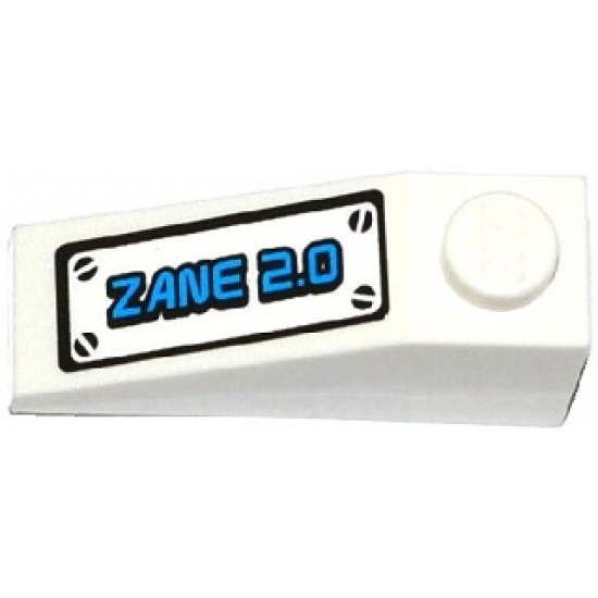 Slope 33 3 x 1 with Hatch with 'ZANE 2.0' and 4 Screws Pattern (Sticker) - Set 70737