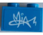 Brick 1 x 2 with 'MIA' Signature Graffiti Pattern (Sticker) - Set 41327