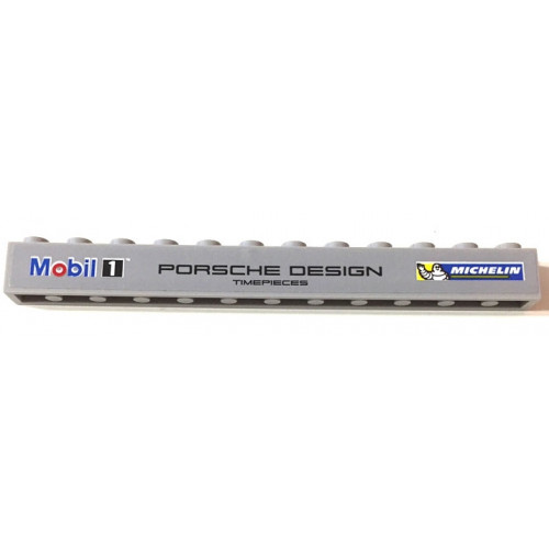 Brick 1 x 12 with 'Mobil 1', 'PORSCHE DESIGN TIMEPIECES' and Michelin Logo Pattern (Sticker) - Set 75888