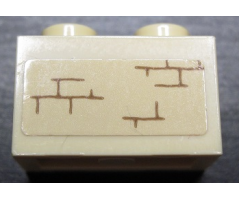 Brick 1 x 2 with Bricks Pattern Model Left Side (Sticker) - Set 71043
