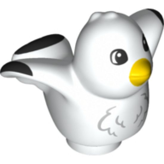 Duplo, Animal Bird Seagull with Black Wing Tips Pattern