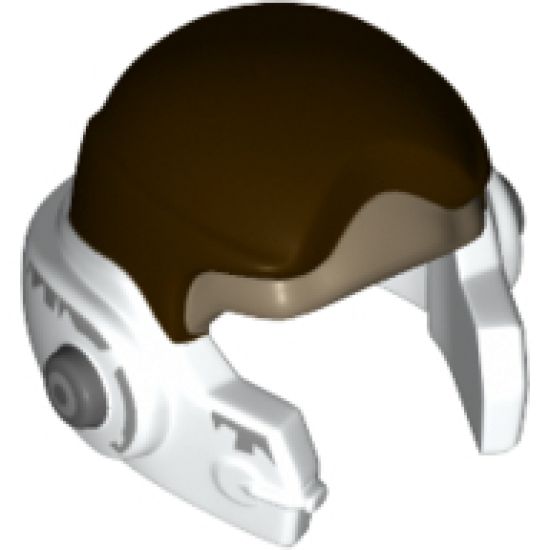 Minifigure, Headgear Helmet SW Rebel with Dark Brown and Dark Tan Pattern