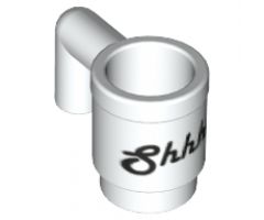Minifigure, Utensil Cup with Black 'Shhh!' Pattern