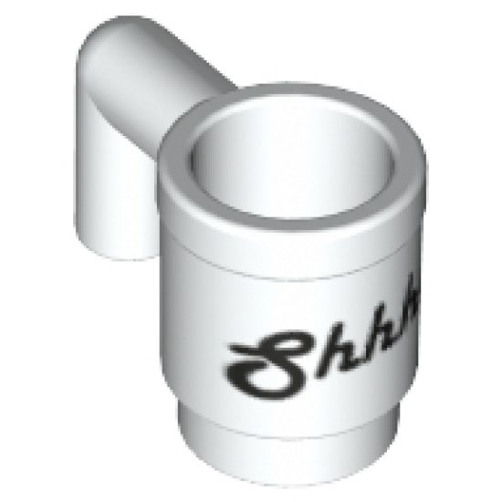 Minifigure, Utensil Cup with Black 'Shhh!' Pattern