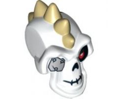 Minifigure, Head, Modified Skull with Tan Spikes and Metal Eyepatch Pattern