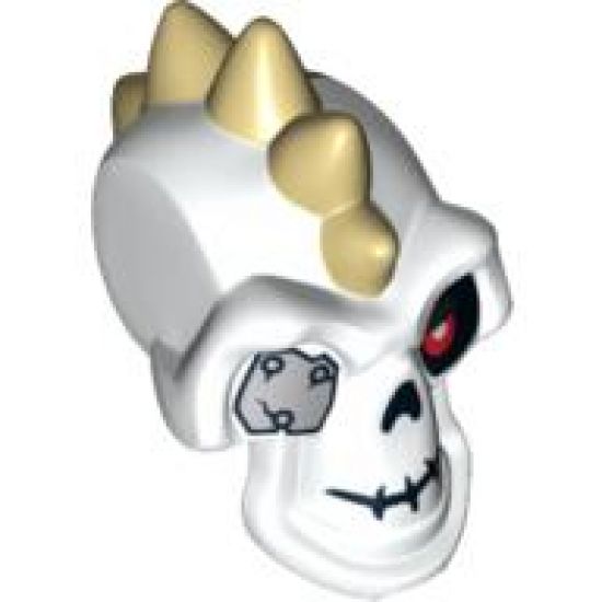Minifigure, Head, Modified Skull with Tan Spikes and Metal Eyepatch Pattern