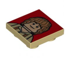Tile, Modified 2 x 2 Inverted with Bilbo Baggins on Red Background Pattern