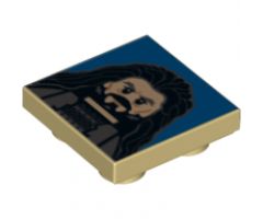 Tile, Modified 2 x 2 Inverted with Thorin Oakenshield on Blue Background Pattern
