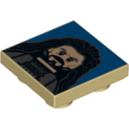 Tile, Modified 2 x 2 Inverted with Thorin Oakenshield on Blue Background Pattern