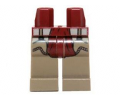 Hips and Dark Tan Legs with Dark Red Sash and Chaps Pattern