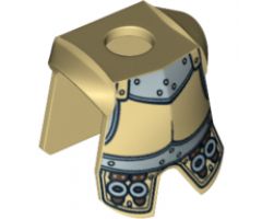 Minifigure, Body Wear Armor Breastplate with Leg Protection, Conquistador Silver Buckles Pattern