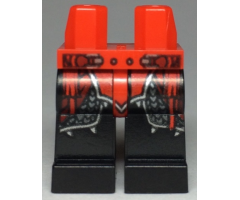 Hips and Black Legs with Ninjago Red Plate Armor and Silver Scale Armor, Belt with Buckles and Red Sash Pattern