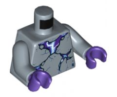 Torso Dark Purple Cracks Pattern / Sand Blue Arms / Dark Purple Hands