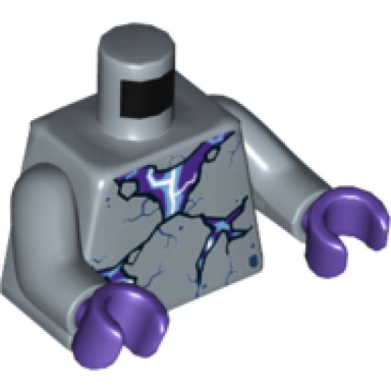 Torso Dark Purple Cracks Pattern / Sand Blue Arms / Dark Purple Hands