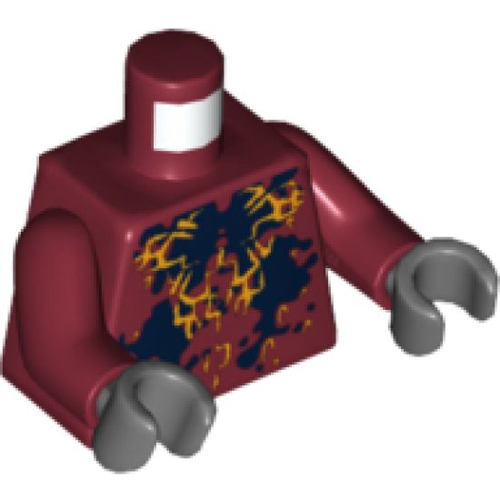 Torso Atlantis Squid Pattern / Dark Red Arms / Dark Bluish Gray Hands