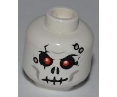 Minifigure, Head Skull Cracked with Holes Pattern - Blocked Open Stud