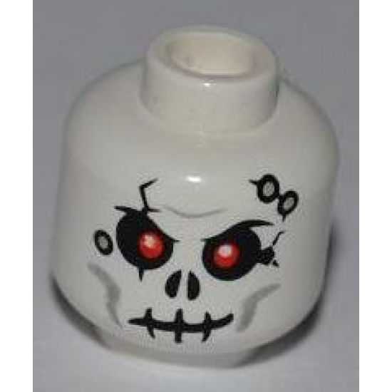 Minifigure, Head Skull Cracked with Holes Pattern - Blocked Open Stud