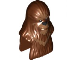 Minifigure, Head, Modified SW Wookiee with Dark Tan Fur Pattern