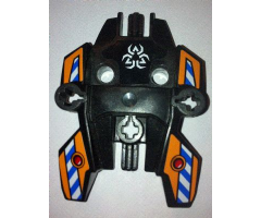 Hero Factory Shield, Type 1 with Rotor and Blue and White Danger Stripes on Orange Background Pattern (Stickers) - Set 7162