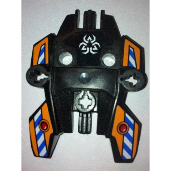 Hero Factory Shield, Type 1 with Rotor and Blue and White Danger Stripes on Orange Background Pattern (Stickers) - Set 7162