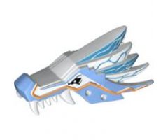 Animal, Body Part Dragon Head (Ninjago) Upper Jaw with Medium Blue Sections and Orange Stripes Pattern