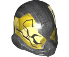 Minifigure, Headgear Helmet Space with Trans-Yellow Visor with Pearl Dark Gray Bug Pattern