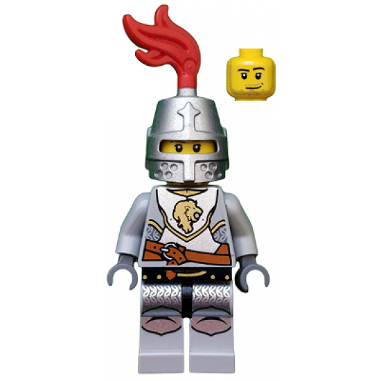 Kingdoms - Lion Knight Breastplate with Lion Head and Belt, Helmet Closed, Smirk and Stubble Beard