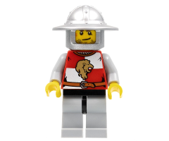 Kingdoms - Lion Knight Quarters, Helmet with Broad Brim, Crooked Smile and Scar (Chess Pawn)
