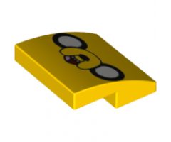Slope, Curved 2 x 2 with Jake the Dog Face Pattern