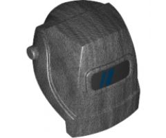 Minifigure, Headgear Helmet Welding with Dark Blue Stripes on Black Visor Pattern