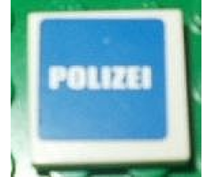 Tile 2 x 2 with White 'POLIZEI' on Blue Background Pattern (Sticker) - Set 7236-2