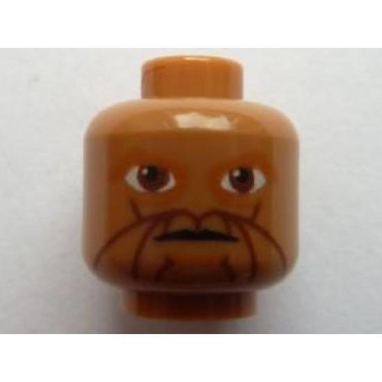 Minifigure, Head Alien with SW Eeth Koth Pattern - Blocked Open Stud