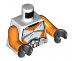 Torso SW Armor Clone Trooper with Orange Markings and Dirt Stains Pattern / Orange Arms / Black Hands